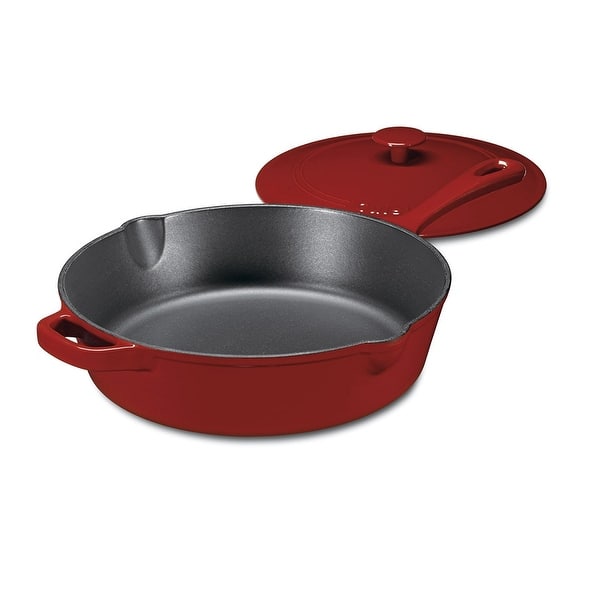 Cuisinart 12 Enameled Cast Iron Chicken Fryer - Cardinal Red