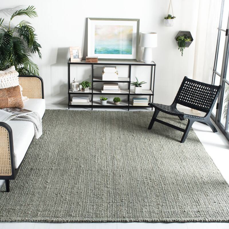 SAFAVIEH Handmade Natural Fiber Bariaa Jute Rug - 6' x 9' - Green/Grey