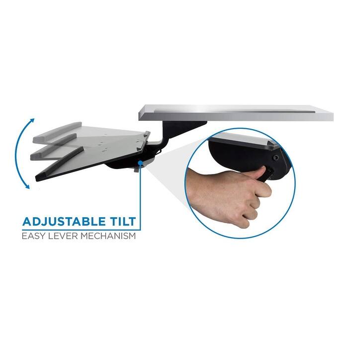 Mount-It! Adjustable Keyboard and Mouse Drawer Platform With Ergonomic Wrist Rest Pad - MI-7138