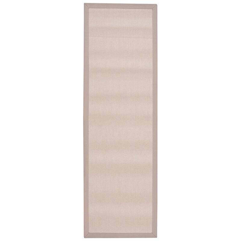 Nourison Sisal Soft Modern Solid Cream Bordered Area Rug