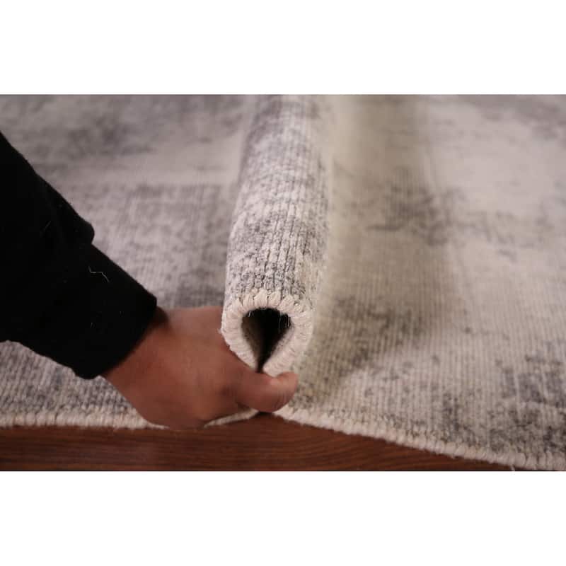Abstract Contemporary Area Rug Hand-Knotted Oriental Wool Carpet - 5'4"x 7'7"