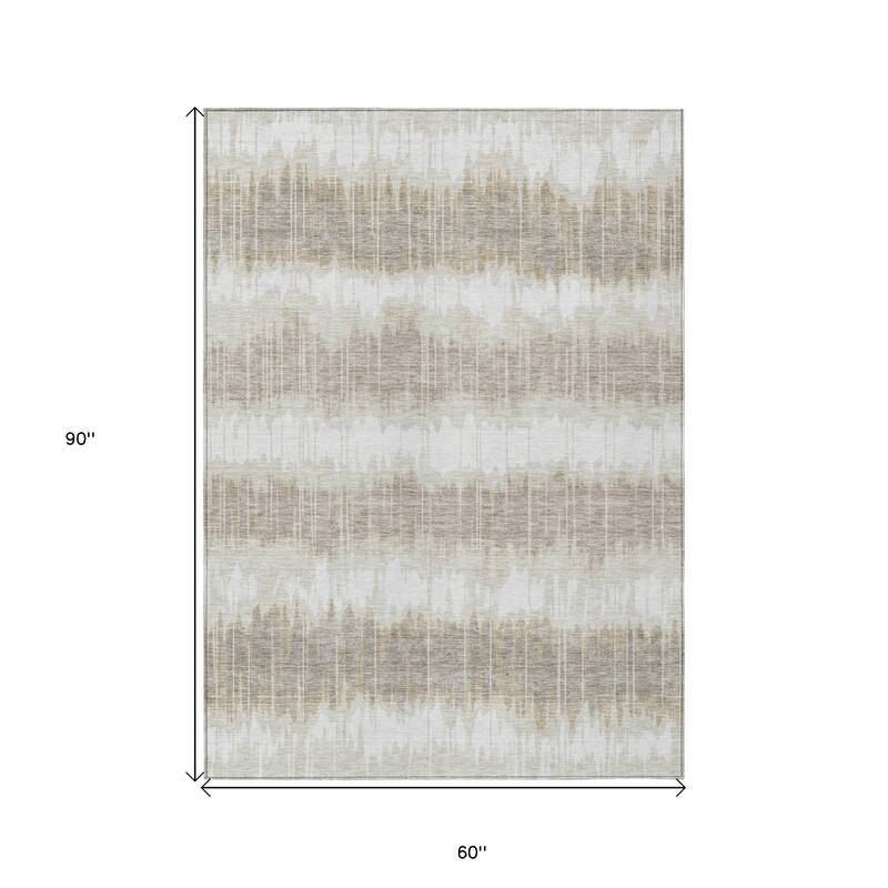 HomeRoots Striped Transitional Rectangle Outdoor Rug