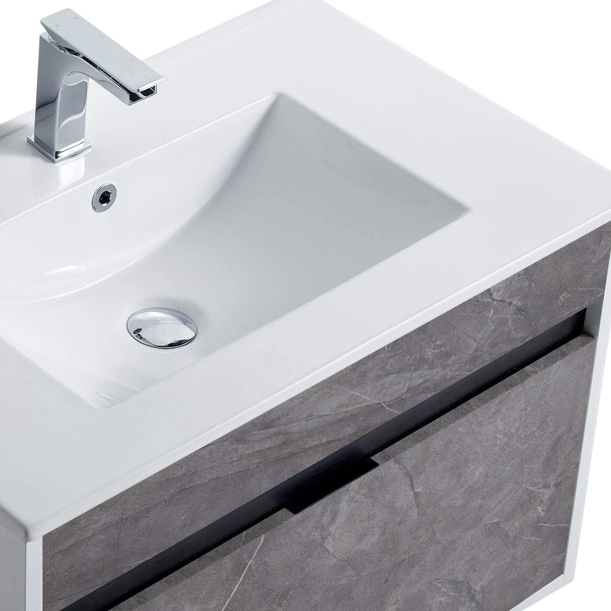 Fine Fixtures - Wall Mount Bathroom Vanity And Sink, Knob - Picture 15 of 29