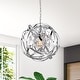 preview thumbnail 10 of 11, Verite 19 Inch Matte Gold with 1 Light Chandelier with Globe Metal Shade (Color Optional)