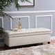 preview thumbnail 16 of 43, Hastings Tufted Faux Leather Storage Ottoman by Christopher Knight Home Ivory