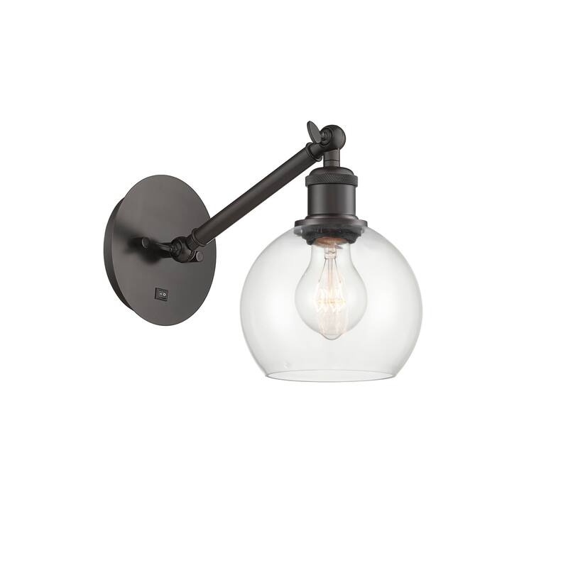 Innovations Lighting 317-1W-12-6 Athens Sconce Athens 12" Tall Wall - Oil Rubbed Bronze / Clear