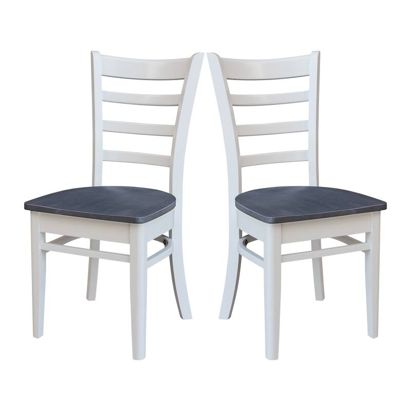 International Concepts Emily Side Chairs - Set of 2 - White/Heather Gray