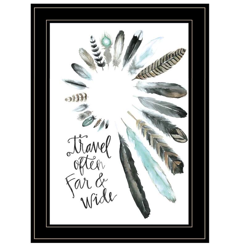 TrendyDecor4U Contemporary "Travel Often Far and Wide" Framed Print Wall Art by Masey St