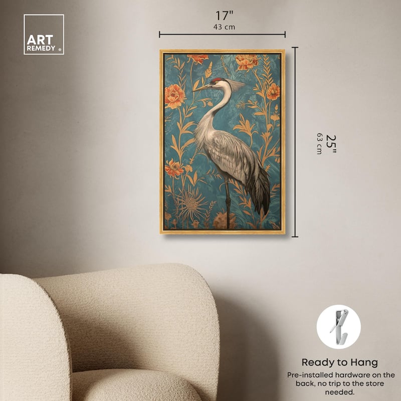 Graceful Grus Gaze Canvas by Art Remedy