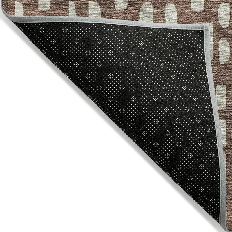 Machine Washable Indoor/ Outdoor Contemporary Imprints Chantille Rug