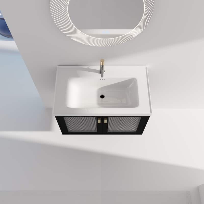 GDFStudio - Eliana Modern Freestanding Bathroom Vanity with Soft-Close Doors and Ceramic Sink