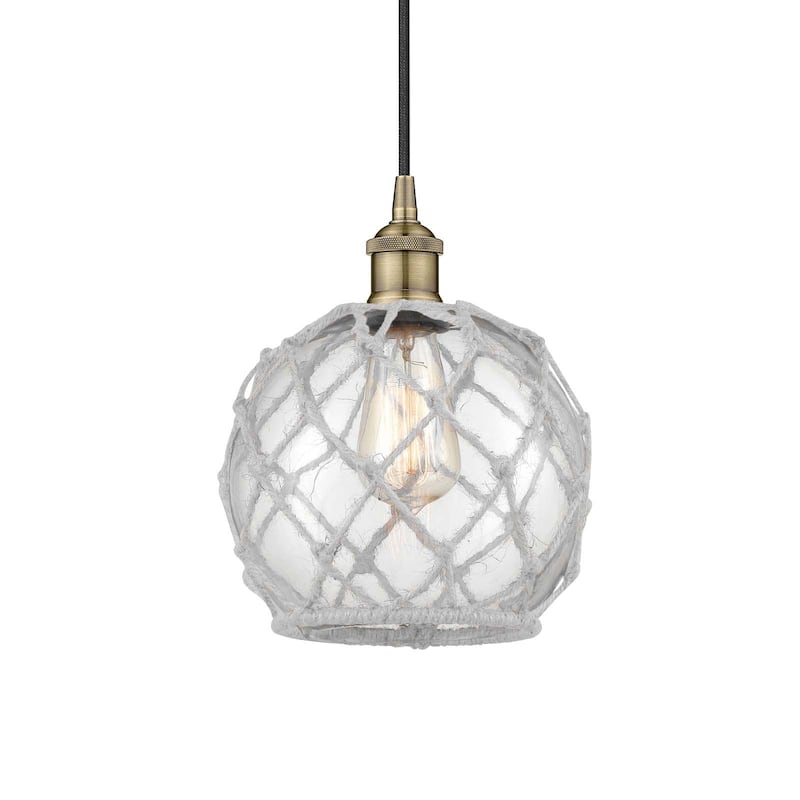 Innovations Lighting 616-1P-11-8 Edison Pendant Edison 8" Wide Mini - Antique Brass / Clear / White