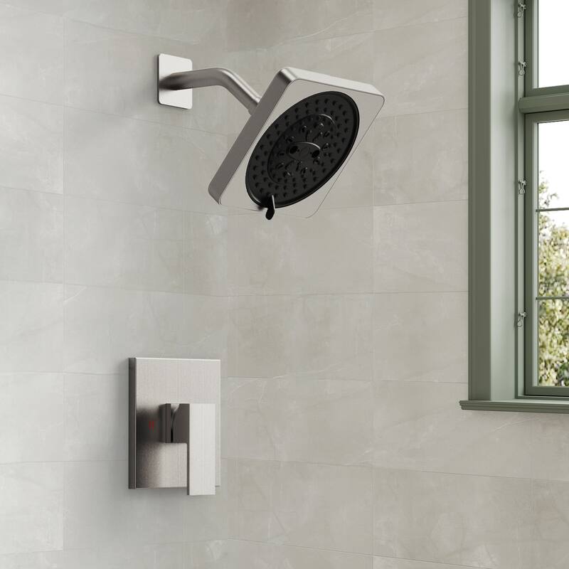 Square Shower System with 7 Spray Modes and Pressure Balance Valve