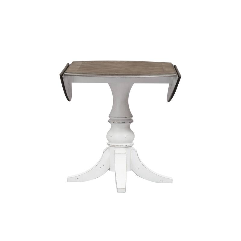 Magnolia Manor Antique White Weathered Bark 3 Piece Drop Leaf Set