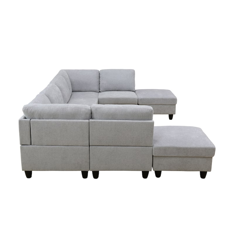 118''W Oversized 8-Piece Corner Sectional Sofa for Living Room Set