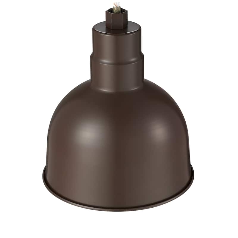 R Series 1-Light Stem Hung Deep Bowl Shade - Architectural Bronze - 10