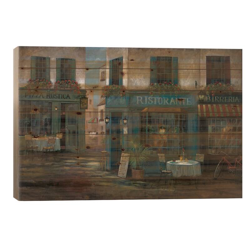 Pizza Rustica Print On Wood by Ruane Manning - Multi-Color - 26x40x1.5