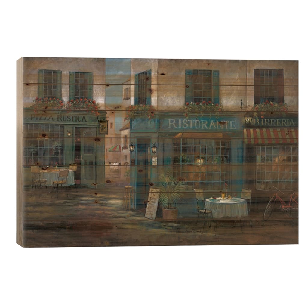 Pizza Rustica Print On Wood by Ruane Manning - Multi-Color