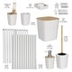 preview thumbnail 2 of 7, Clara Clark Bamboo Bathroom Accessories Set with Shower Curtain Set, Toilet Brush, Trash Can & Soap Dispenser