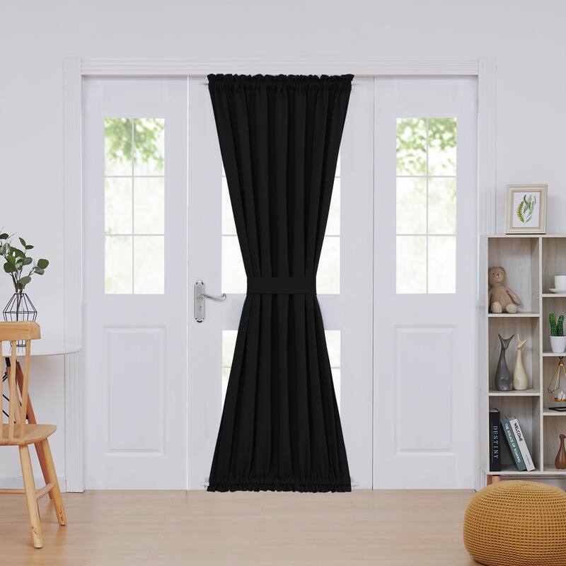 Deconovo French Door Curtain with Rod Pocket and Tieback 1 Panel
