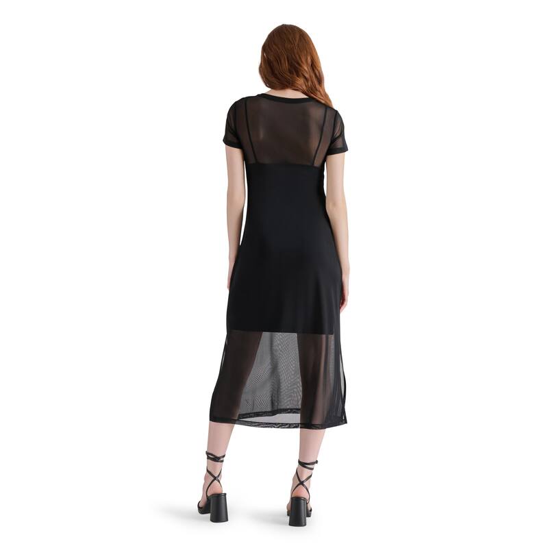 Steve Madden Mesh Crewneck T-Shirt Dress