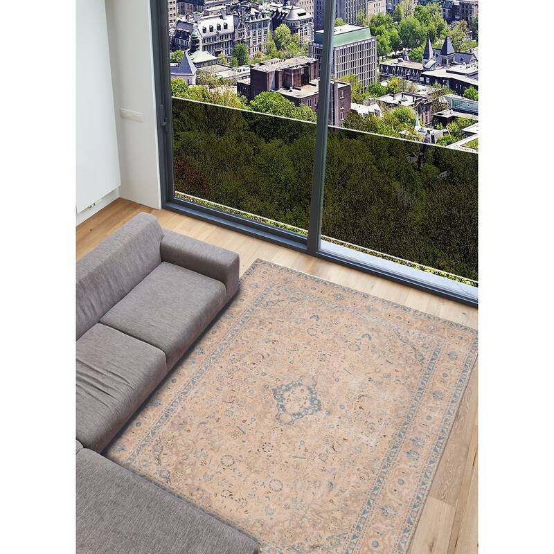ECARPETGALLERY Hand-knotted Antalya Vintage Beige Wool Rug - 9'4 x 12'1
