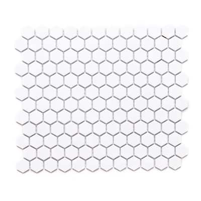 HoneyComb Remi 1x1 White Porcelain Hexagon Mosaic Tile - Floor, Wall & Backsplash