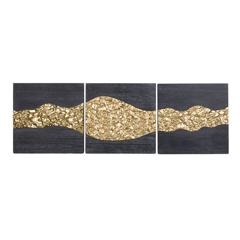 Riona Contemporary Abstract River Panels Metal Wall Art - 23.5"H x 23.5"W x 1"D