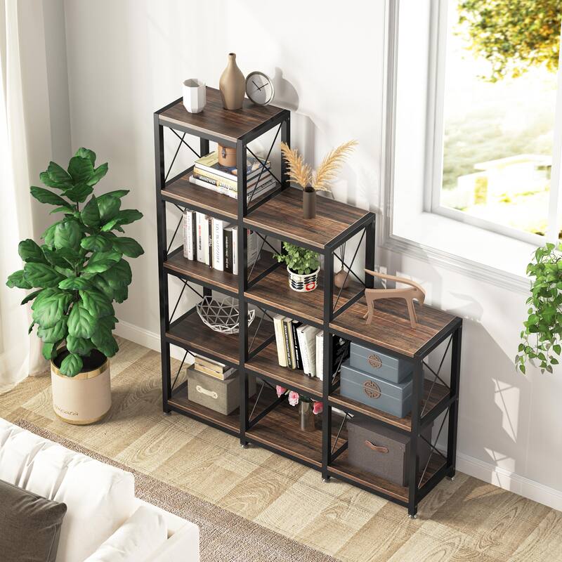 12 Shelves Ladder Bookshelf Bookcase Display Shelf
