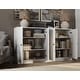 preview thumbnail 2 of 75, 100% Solid Wood Sideboard with Glass or Solid Wood Doors by Palace Imports - 64" x 35.75"