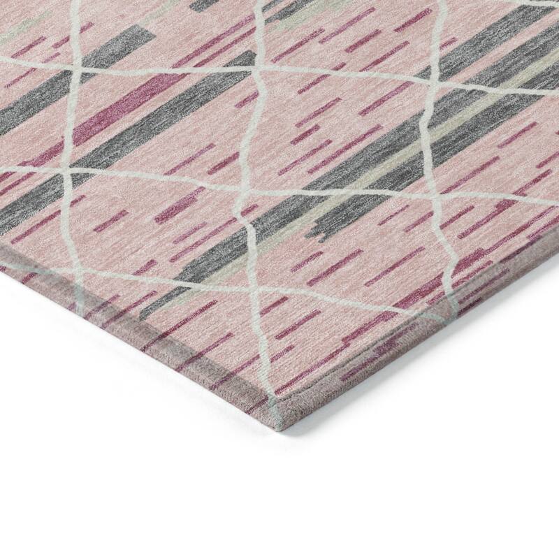 HomeRoots Striped Modern Rectangle Outdoor Rug