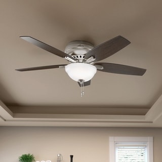 Hunter 52" Newsome Flush Mount Ceiling Fan with LED Bowl Light Kit and Pull Chain