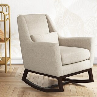 Little Seeds Sophie Mid-Century Rocker with Lumbar Pillow