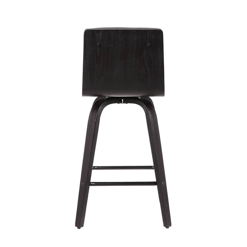 Carson Carrington Ullfors Grey and Black Faux Leather Swivel 30-inch Bar Stool