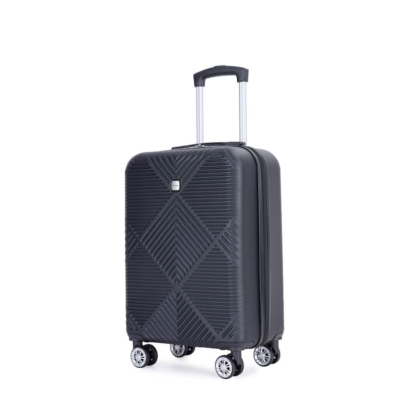 4-Piece, Modern Lightweight Luggage with Adjustable Pull Rod and 360° Airplane Wheels, for Boarding Travel, Black