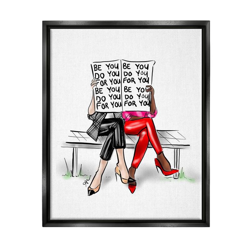 Stupell Be You Confidence Phrase Framed Floater Canvas Wall Art, Design by Alison Petrie - 25 x 31 - Black