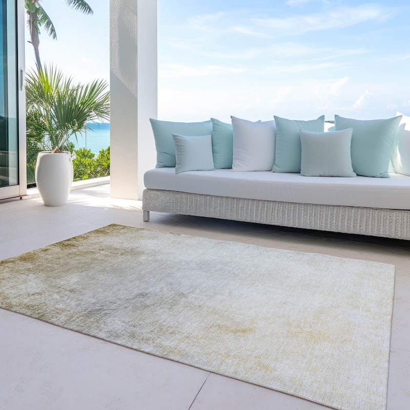 Machine Washable Indoor/ Outdoor Chantille Modern Ombre Rug