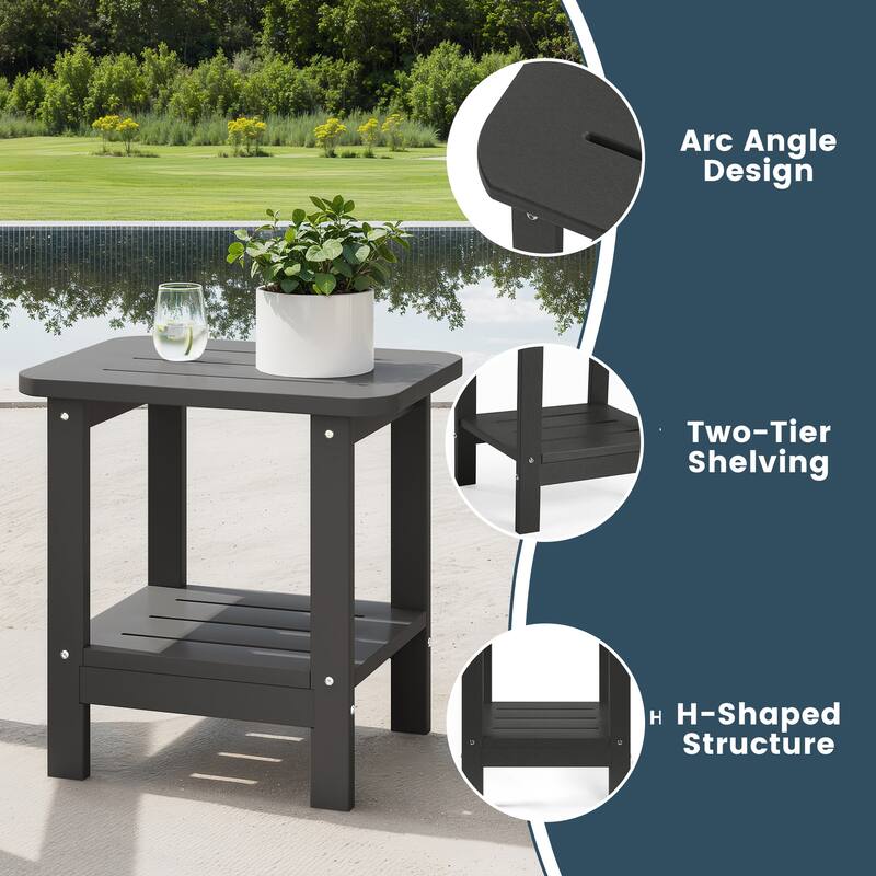 Brighton Outdoor Poly Two Shelf Side Table