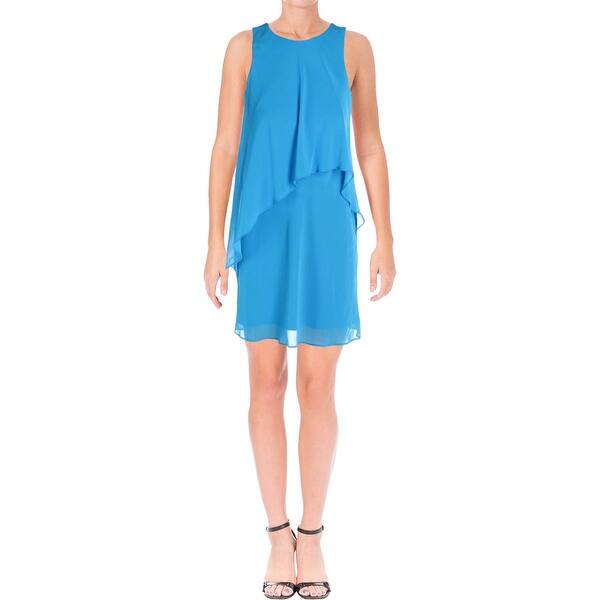 Shop Lauren Ralph Lauren Womens Petites Casual Dress Tiered Sheer