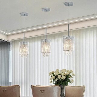 5" Modern Crystal Pendant Light 3-Pack - Chrome - Bed Bath & Beyond ...