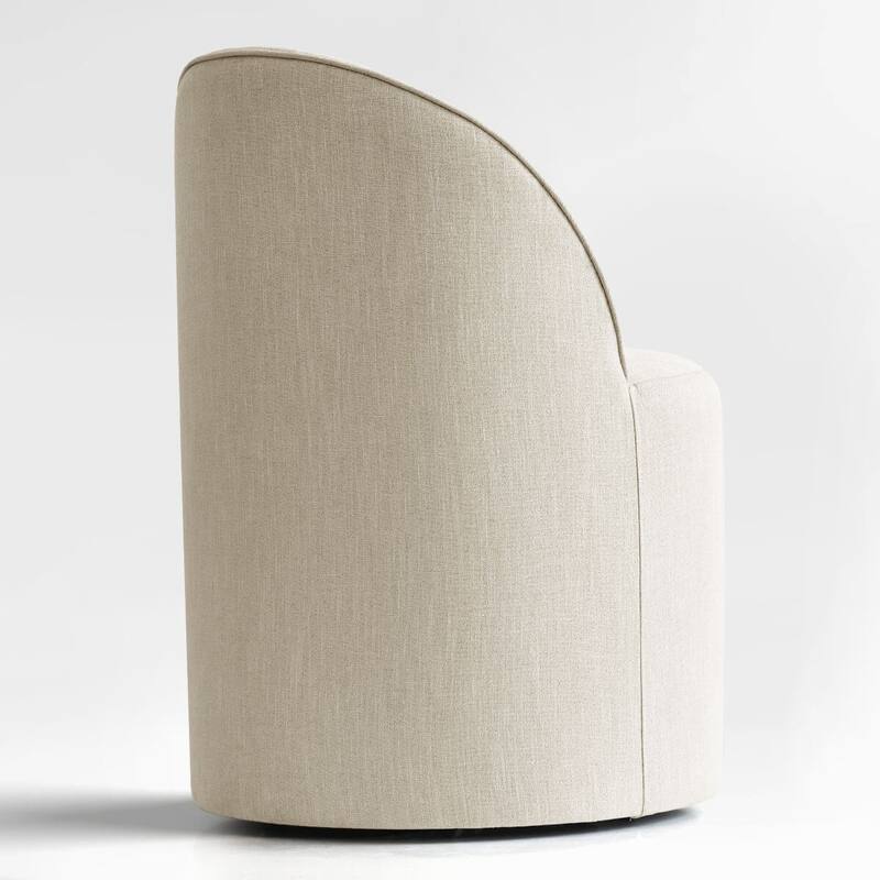 Upholstered Linen Office Chair with Wheels