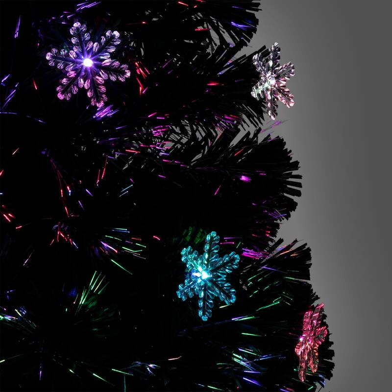 6FT Artificial Christmas Tree 7 Color Flash LED Lights & Metal Stand