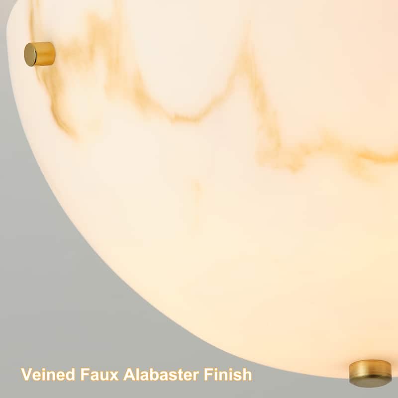 Starsky 2-Light Bowl Veined Faux Alabaster Semi Flush Mount