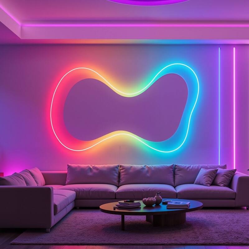 16.4ft RGBIC LED Neon Rope Light with Music Sync Smart Voice and App Control for Home Decor - 16.4'Long
