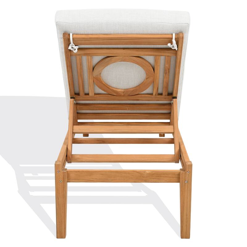 SAFAVIEH Couture Montclair Teakwood Chaise Lounge. - 74"W x 24"D x 37"H