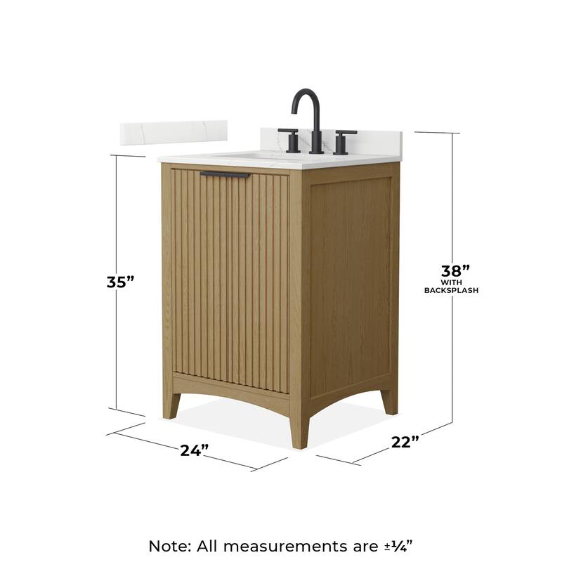 Wyndham Collection WCF9191-24S-QTZ-US3MXX Palmilla 24" Free Standing