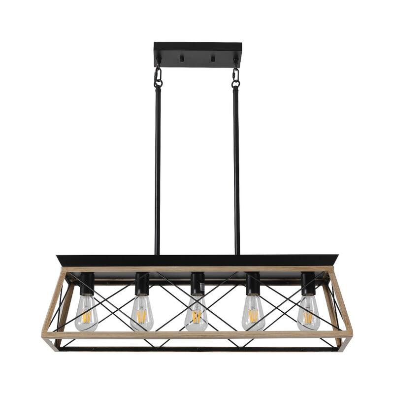 31.5in Dimmable 5-Light Farmhouse Chandeliers For Dining Room No Bulb