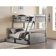 preview thumbnail 2 of 4, Jolis Grey Twin over Full 2-Drawer Bunk Bed
