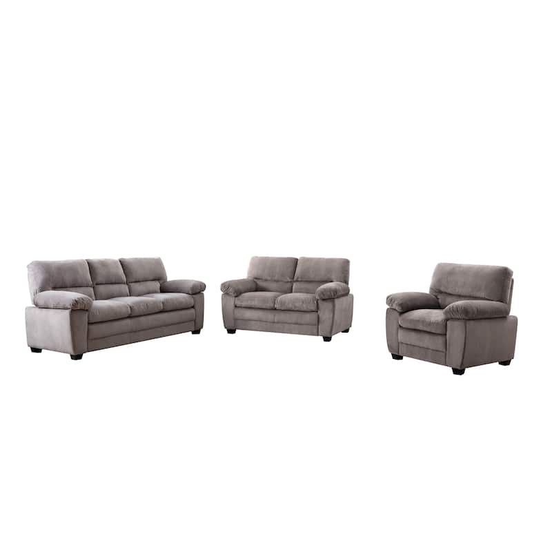 Contemporary Pillow Top Upholstered Living Room Sofa Set