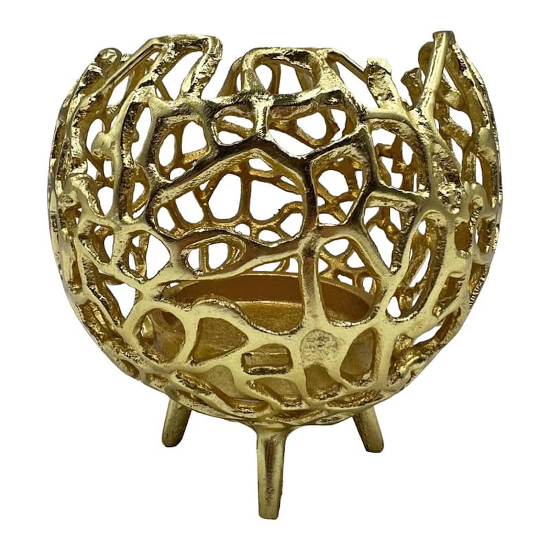 Decorative Handmade Aluminum Round Votive Candle holder Set of 2